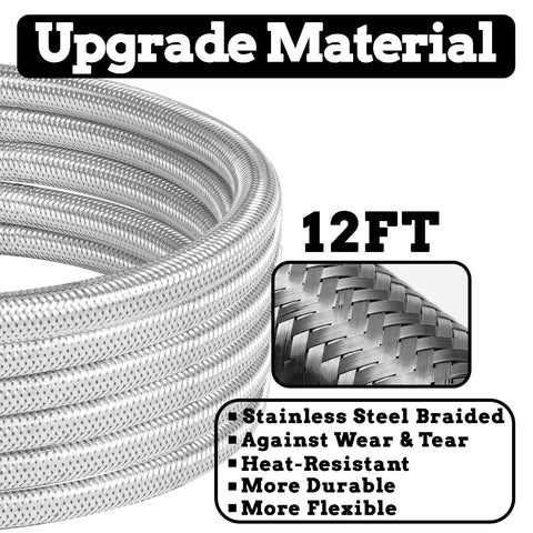 Feirenql stainless steel braided hose resists weather and aging