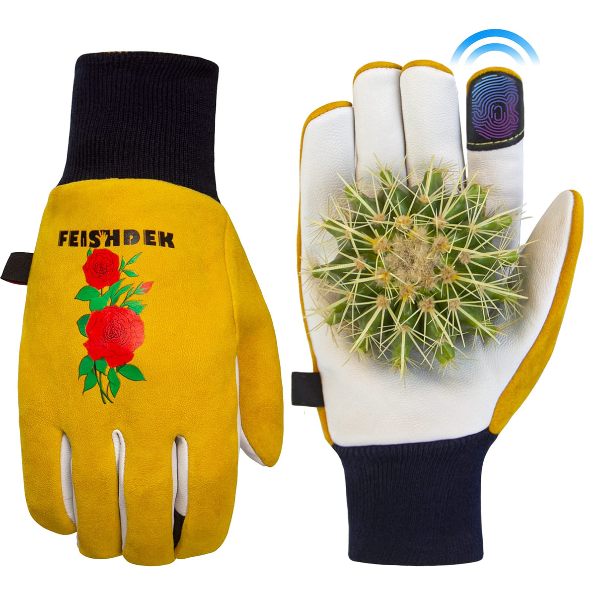 FEISHDEK cactus gloves with two-layer palm offering puncture protection for thorny cacti