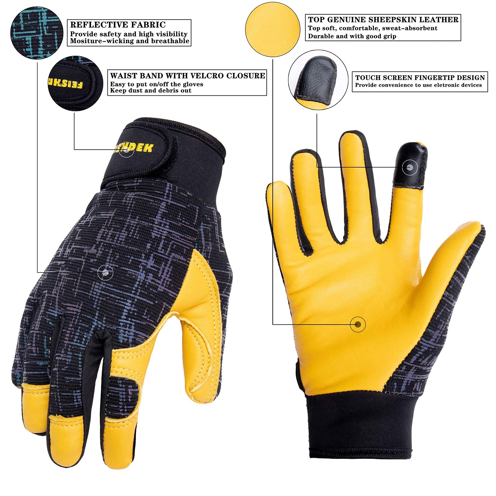 FEISHDEK kids gloves breathable back for comfortable all-day wear