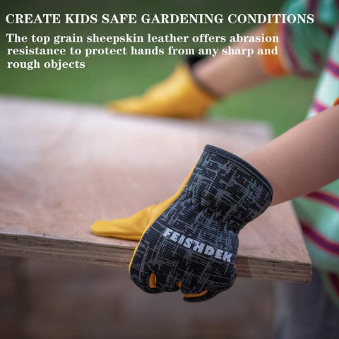 FEISHDEK kids gloves ideal for gardening and outdoor activities