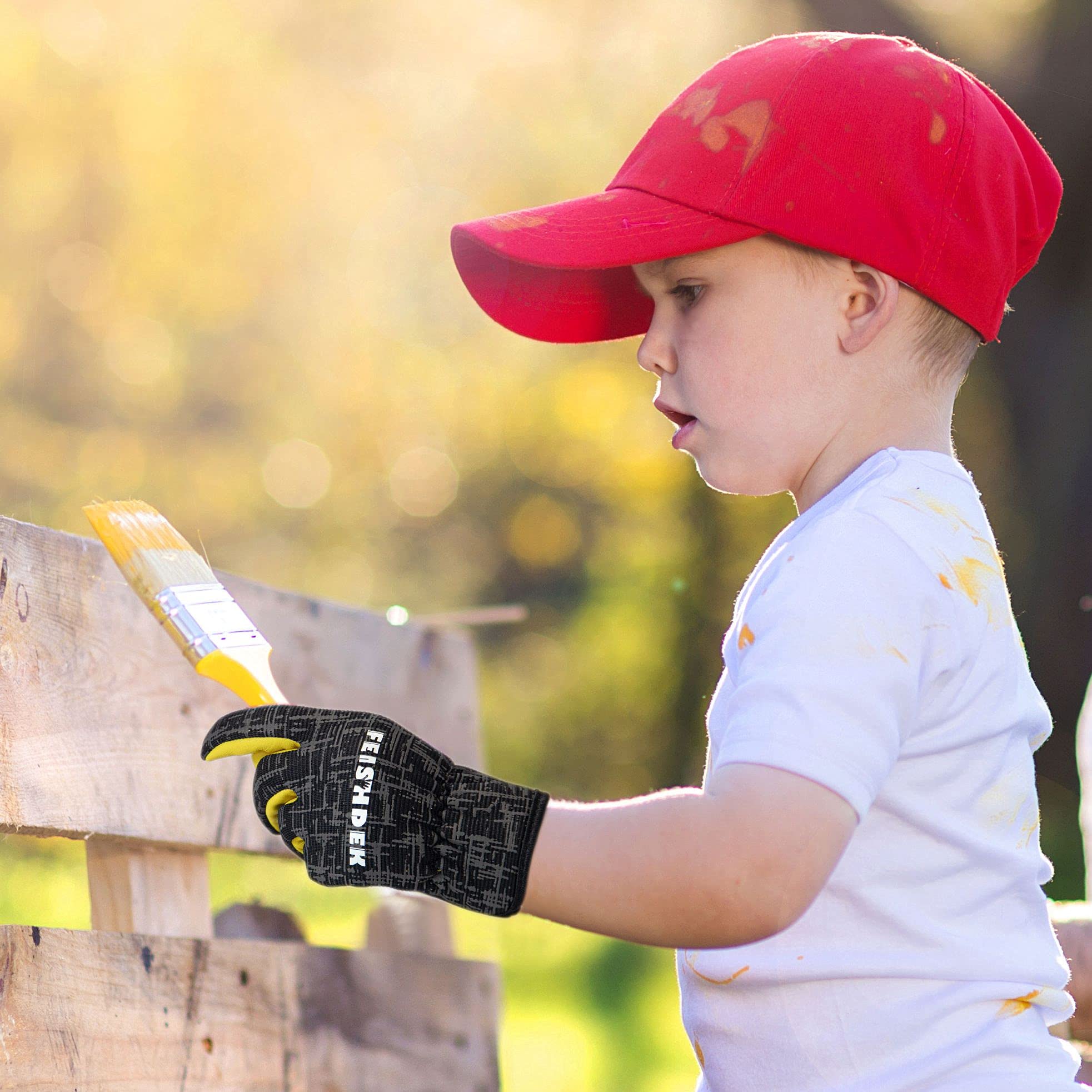 FEISHDEK kids gloves reflective fabric for visibility during outdoor play