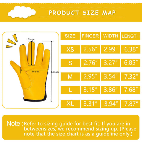 FEISHDEK kids leather work gloves anti-slip palm for secure grip
