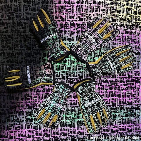 FEISHDEK kids leather work gloves back with reflective strip for visibility
