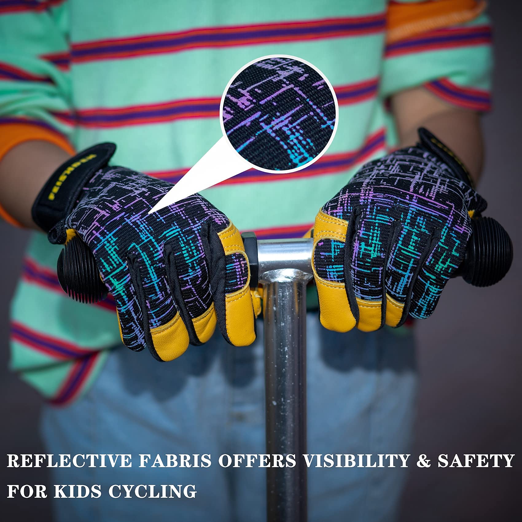 FEISHDEK kids gloves ideal for cycling and yard tasks.