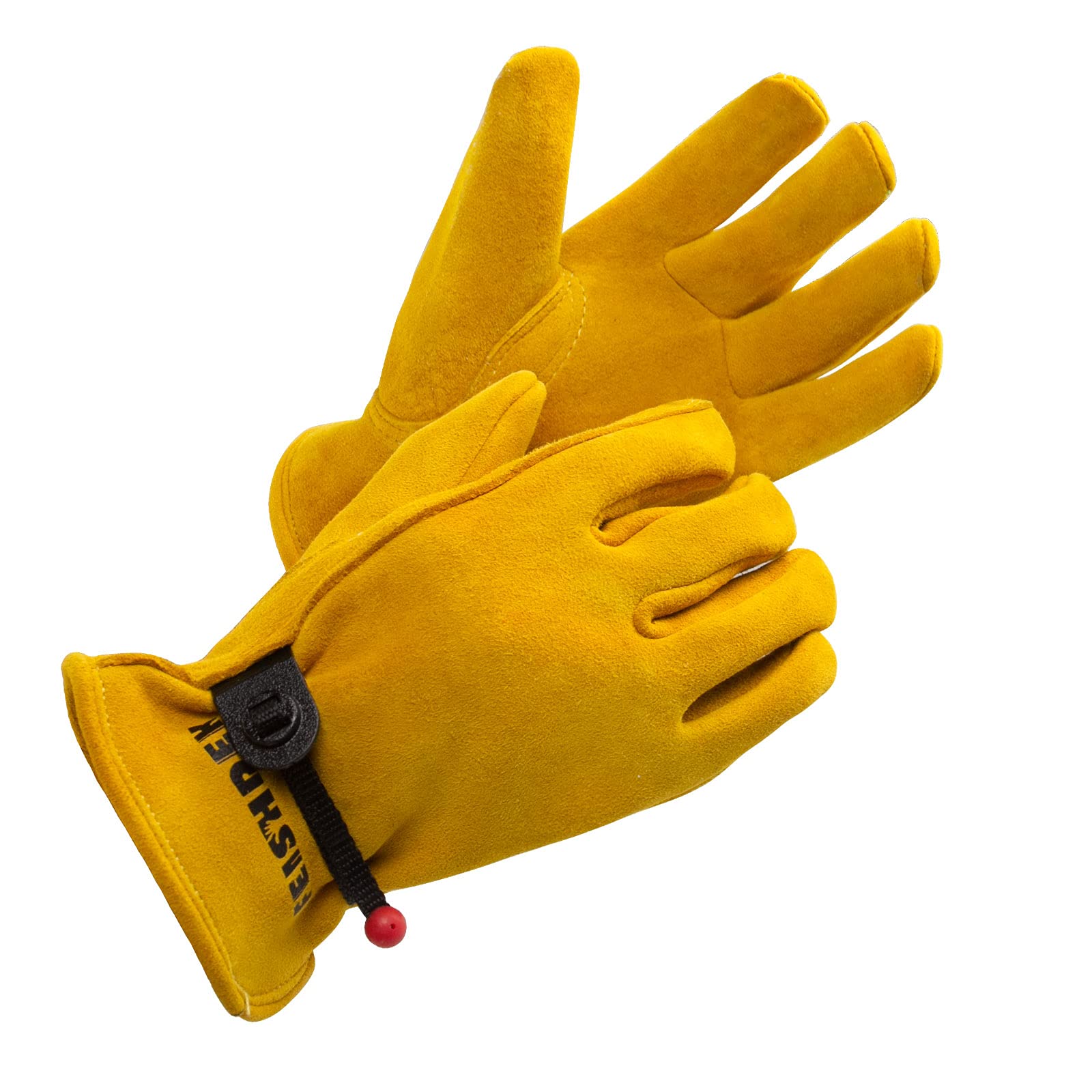 FEISHDEK kids work gloves yellow small size for safe yard tasks.