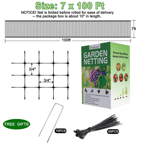 Feitore deer netting protecting fruit trees with ample, unobtrusive coverage