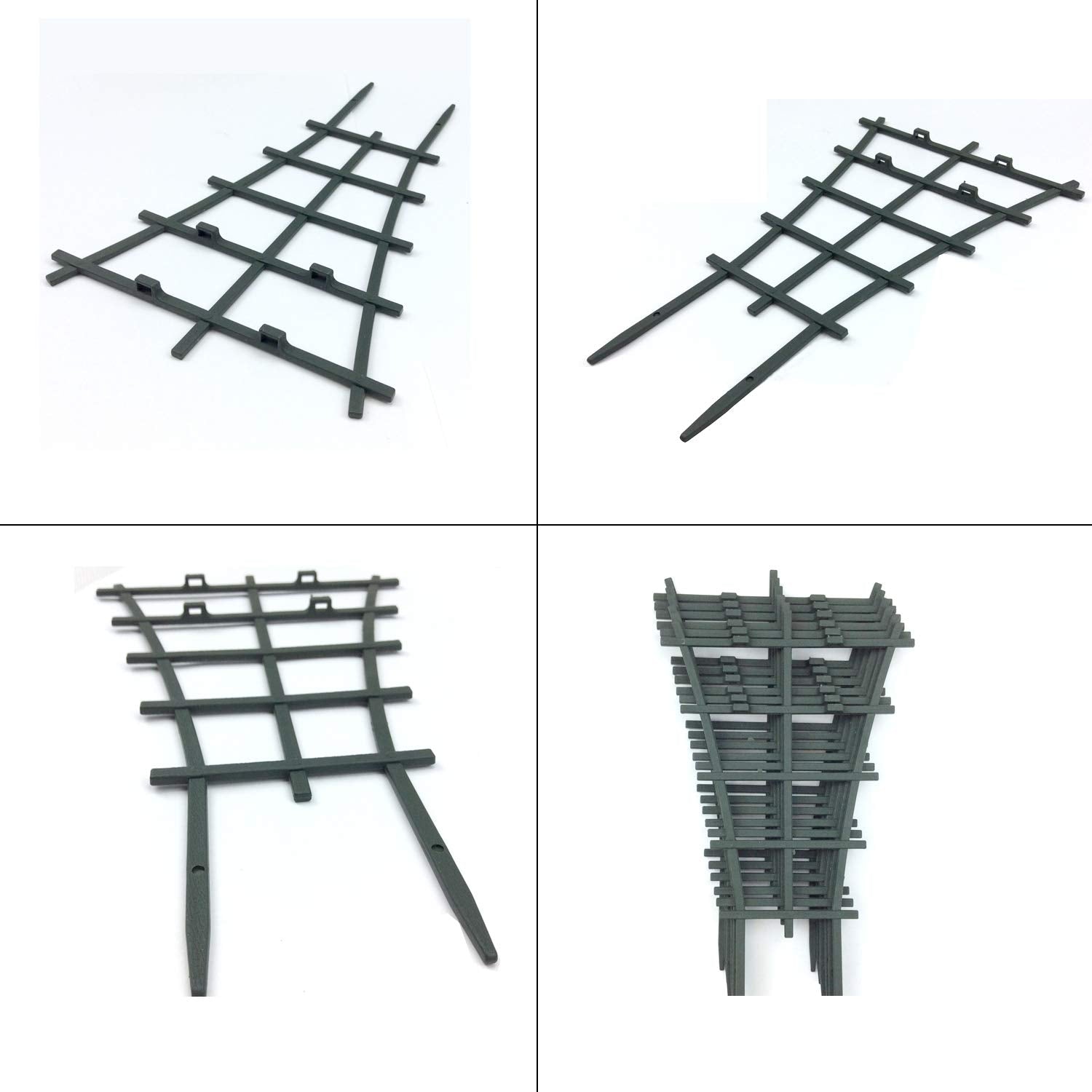Feitore mini-trellis-durable-pp-green blends with pots for invisible support.