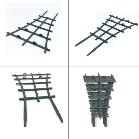 Feitore mini-trellis-durable-pp-green blends with pots for invisible support.