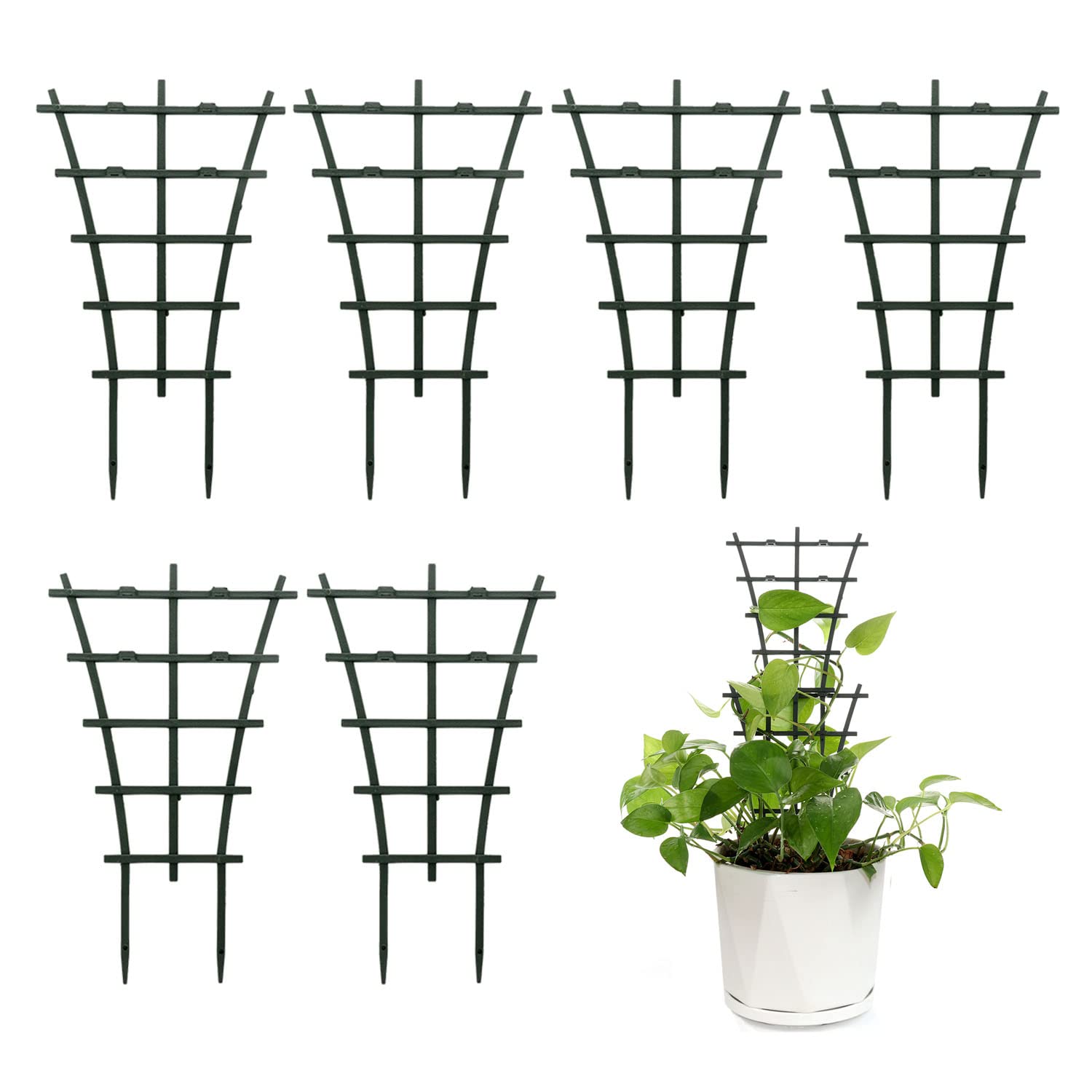 Feitore plant trellis stackable design supports climbing indoor plants.