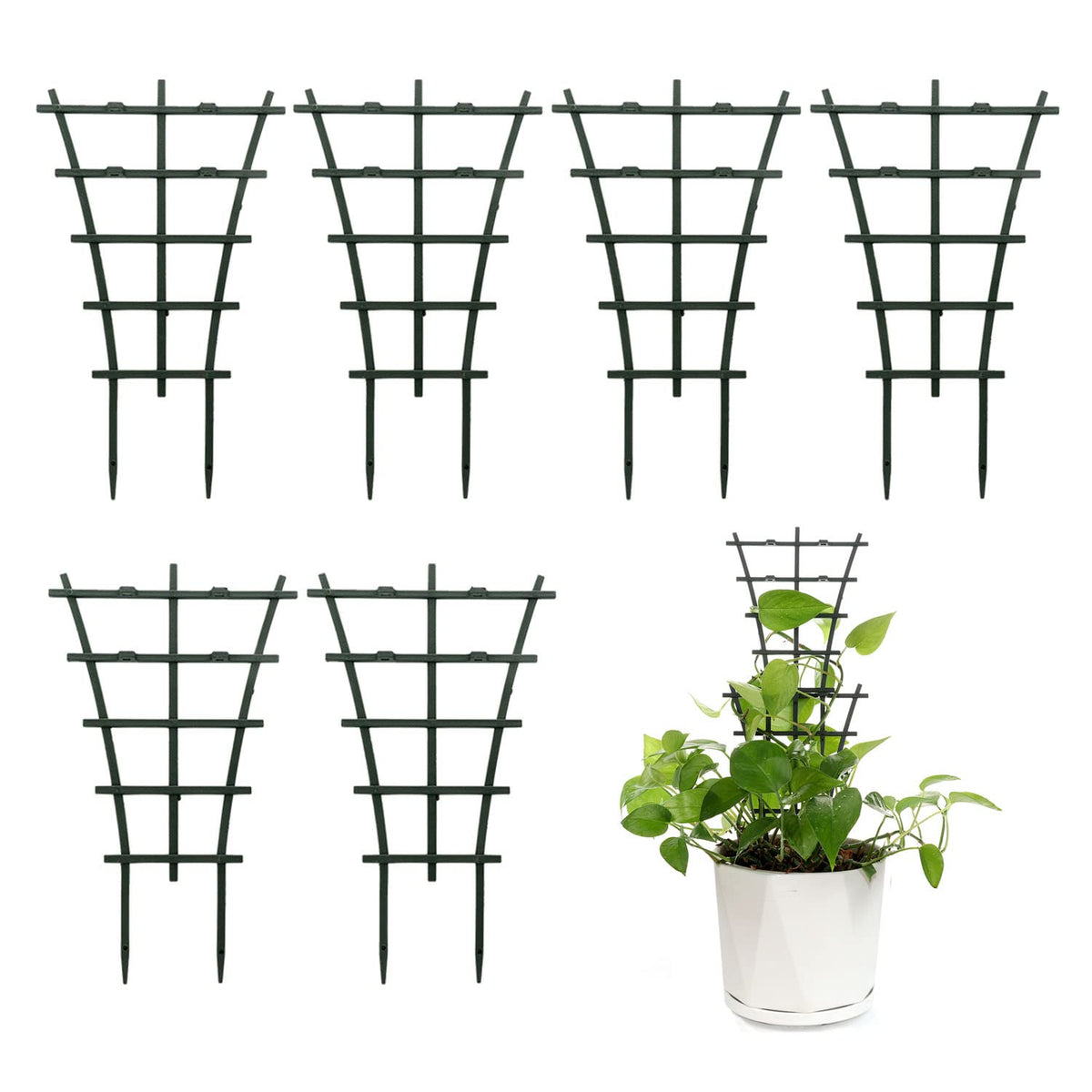 Feitore plant trellis stackable design supports climbing indoor plants.