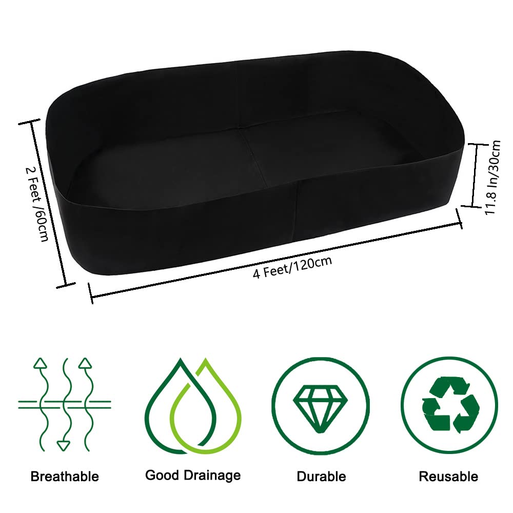 Feitore rectangle bed supports vegetables and flowers for versatile garden layouts.