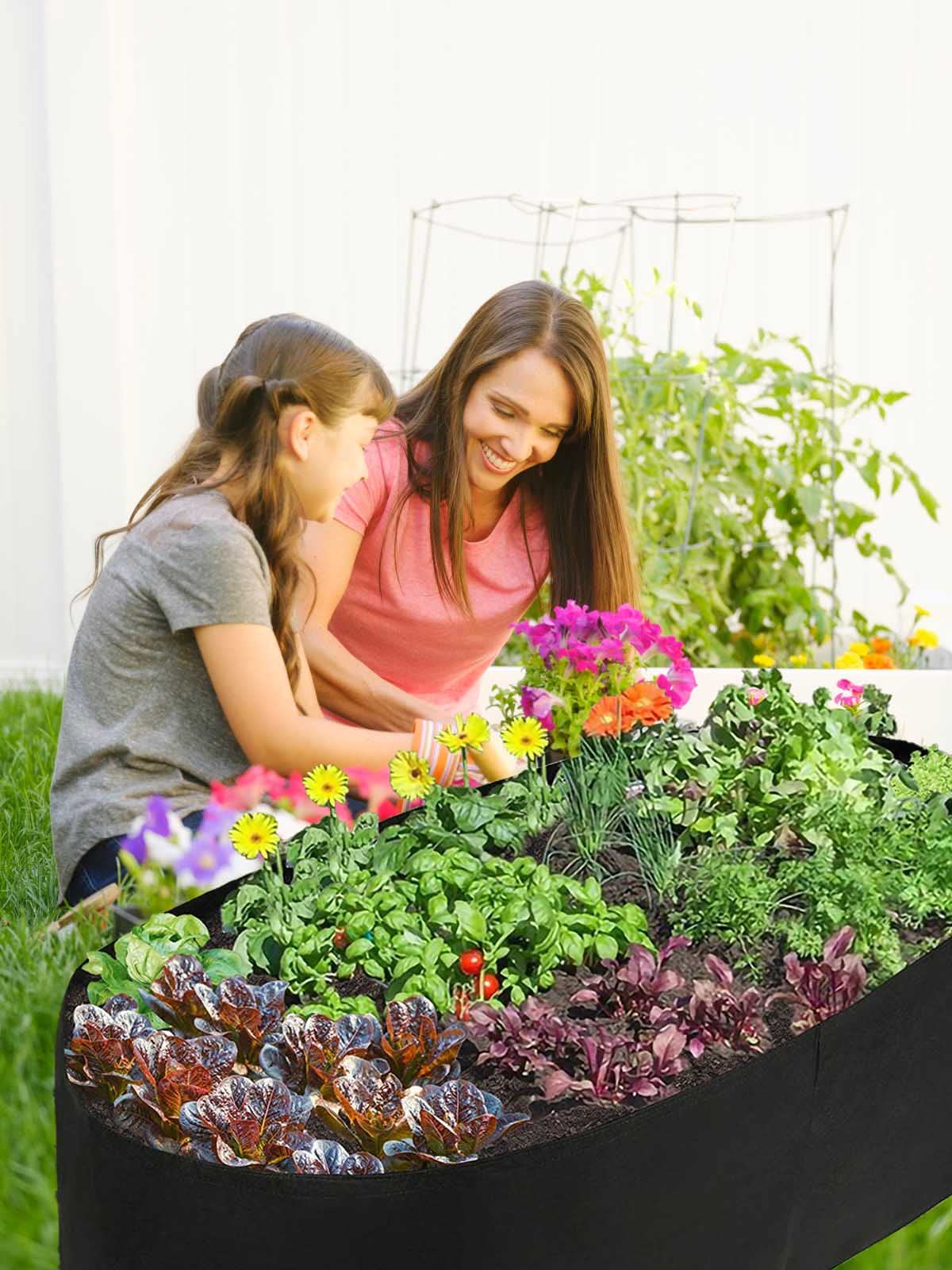 Feitore rectangle planter supports space-saving vegetable growing in small spaces.