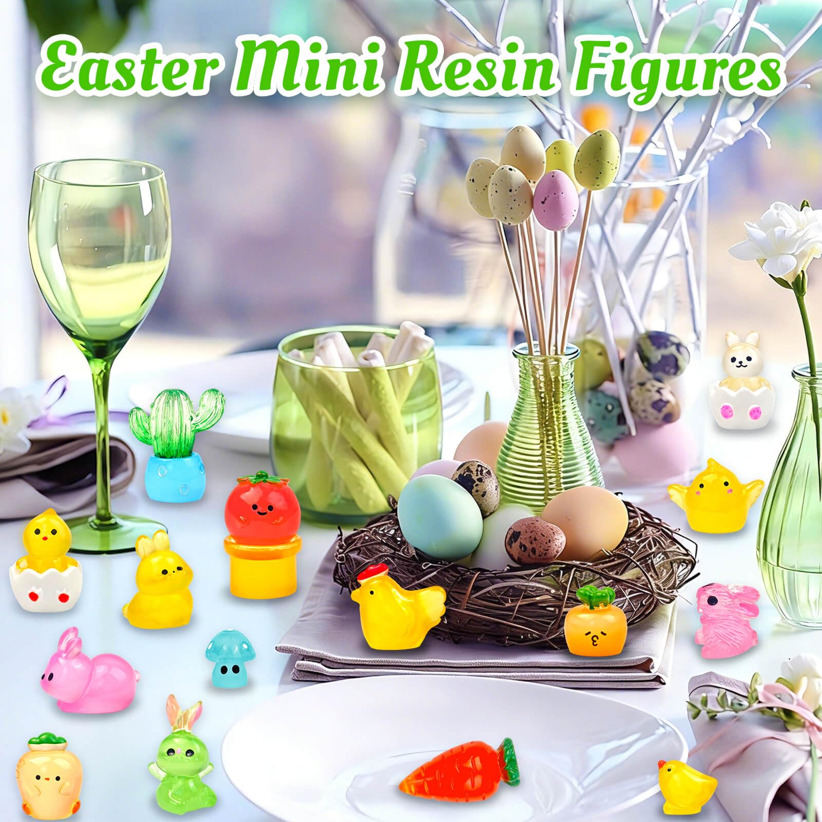 Feivando yard bunny figurine brightens outdoor micro-landscapes
