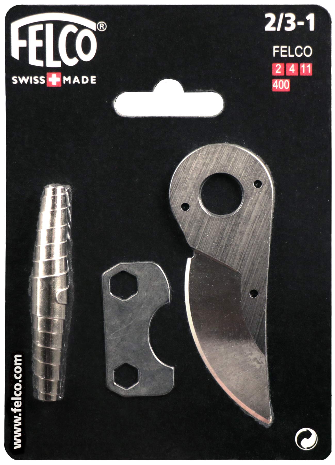 Felco 2/3 replacement blade, spring and adjustment key for pruner maintenance