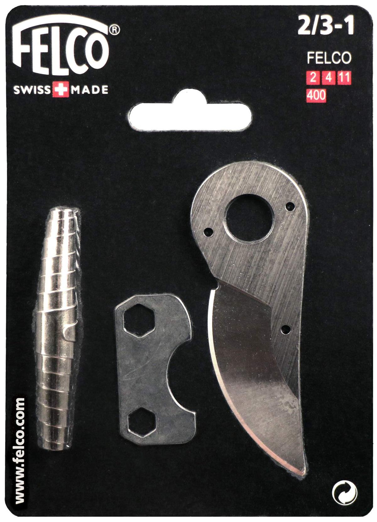 Felco 2/3 replacement blade, spring and adjustment key for pruner maintenance