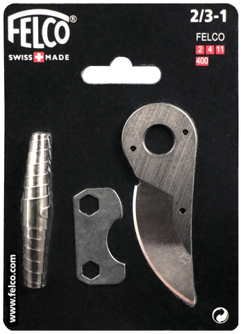 Felco 2/3 replacement blade, spring and adjustment key for pruner maintenance