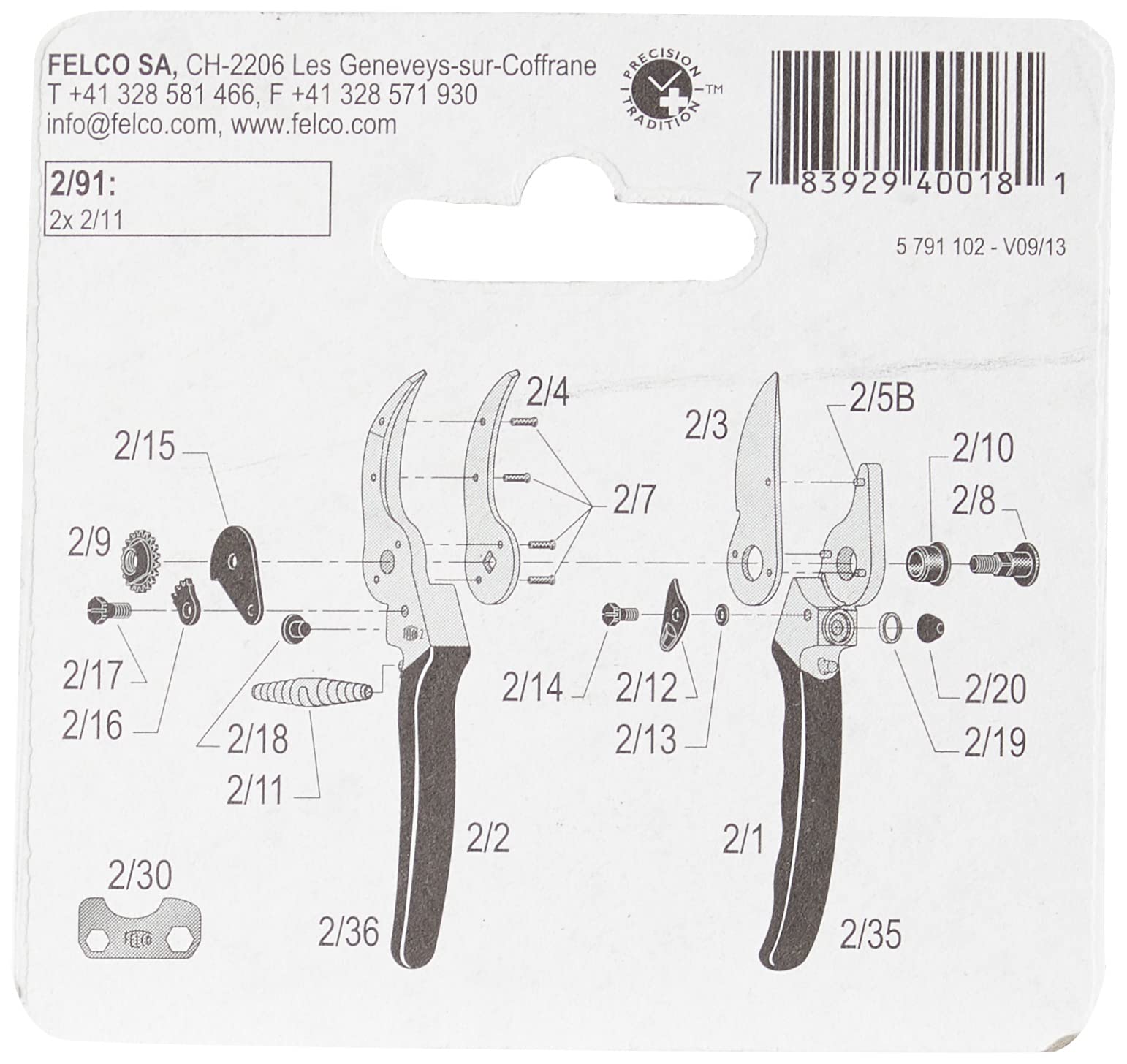 Felco 291 replacement springs in pack for quick pruner repairs and easy install.