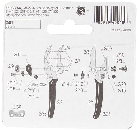 Felco 291 replacement springs in pack for quick pruner repairs and easy install.