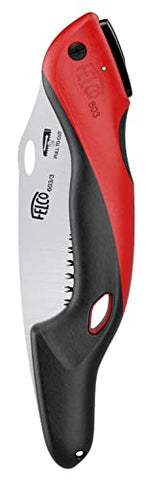 FELCO 603 folding saw chrome-plated blade reduces friction for smoother cuts.