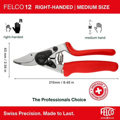 Felco F-12 bypass blade in action delivering clean cuts on live stems