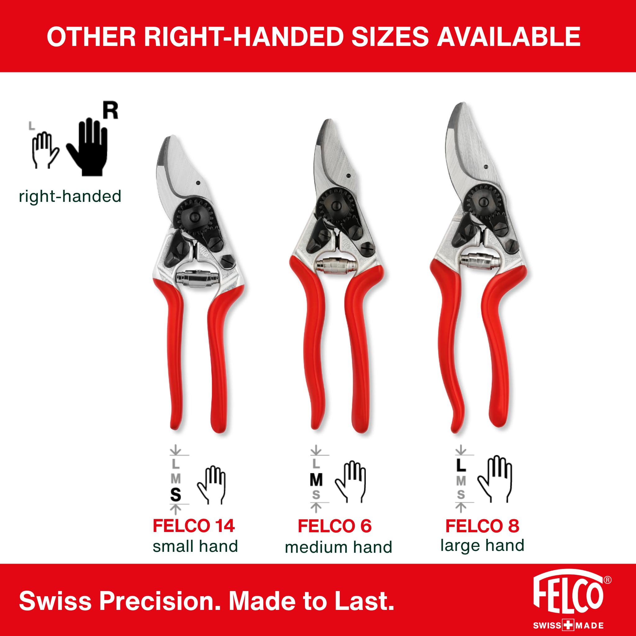 FELCO F-13 hardened steel blades deliver durable, reliable performance.