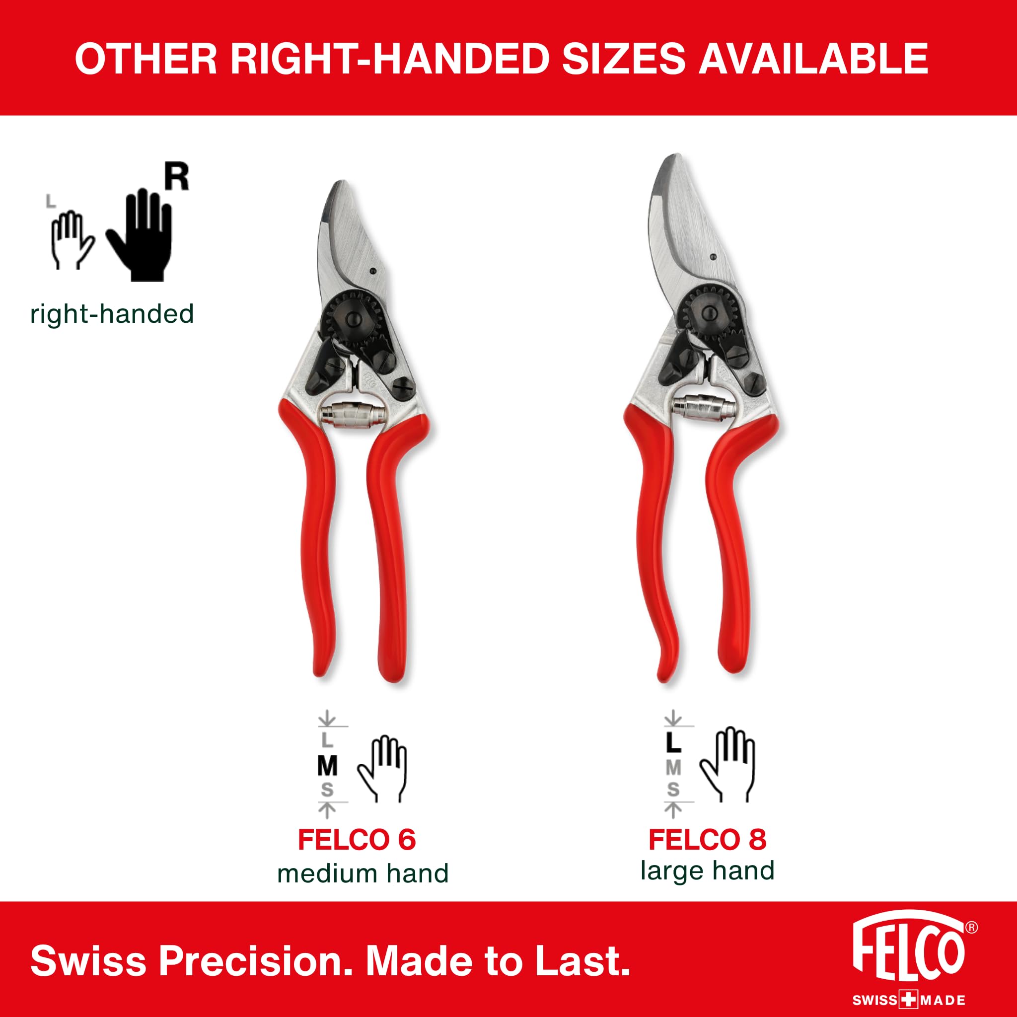 Felco F14 rubber dampers provide soft closing and wrist protection.