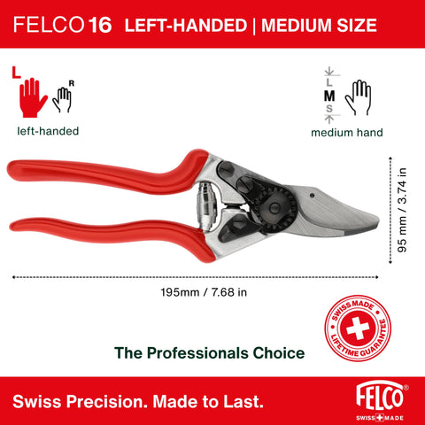 FELCO F16 bypass blade close-up showing smooth, clean cuts