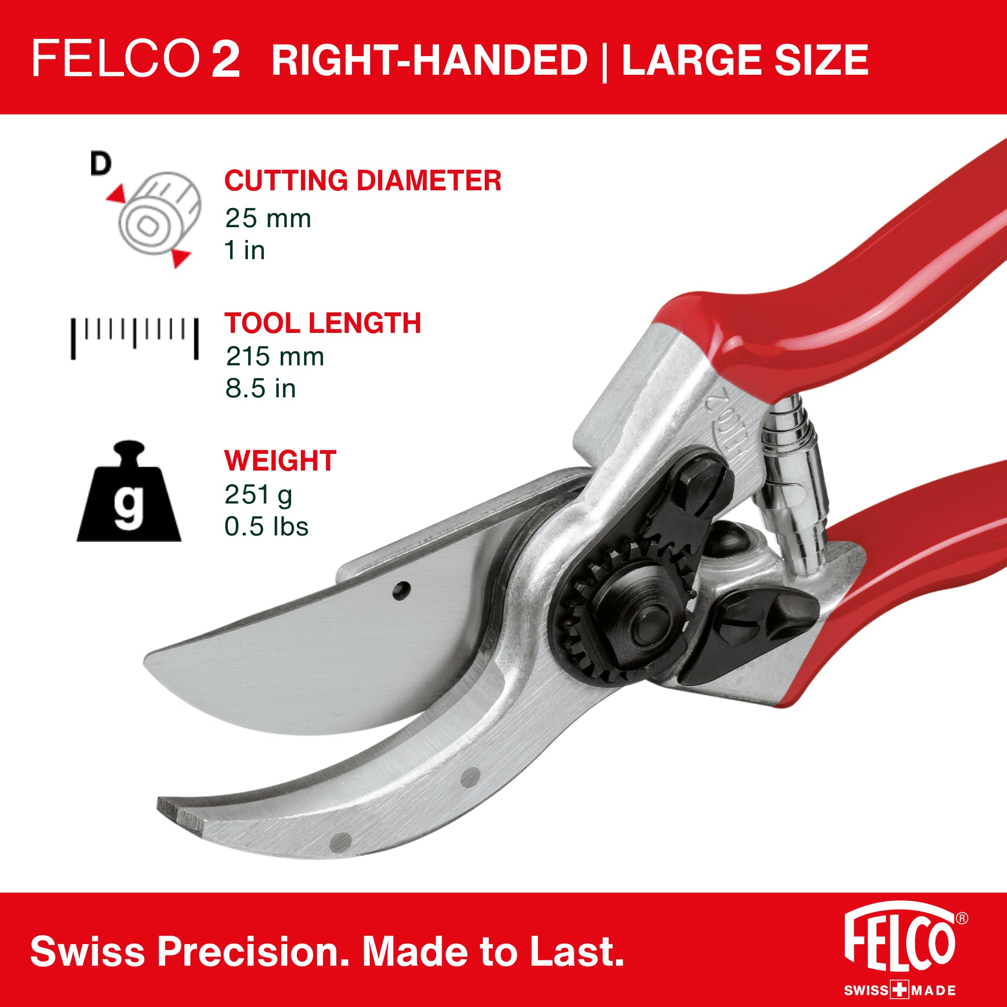 Felco F2 protective spring mechanism prevents rust and keeps action smooth.