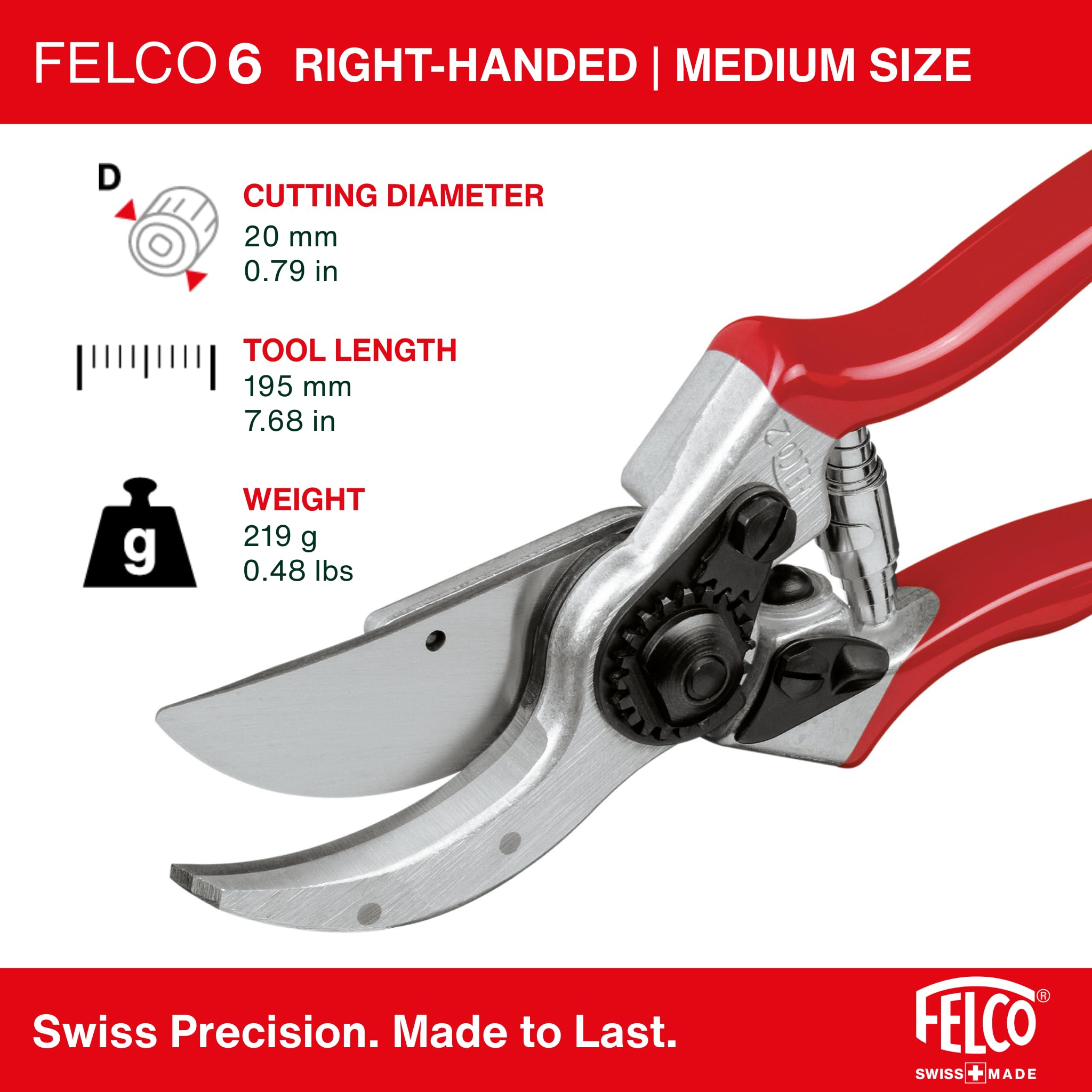 Interchangeable parts ready with FELCO F6 for easy maintenance.