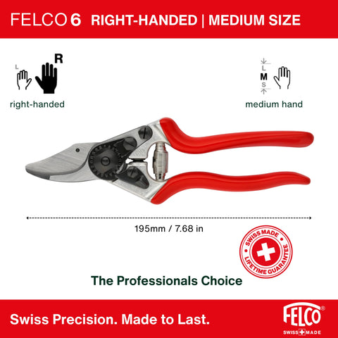 FELCO F6 with sap groove minimizes blade sticking during pruning.