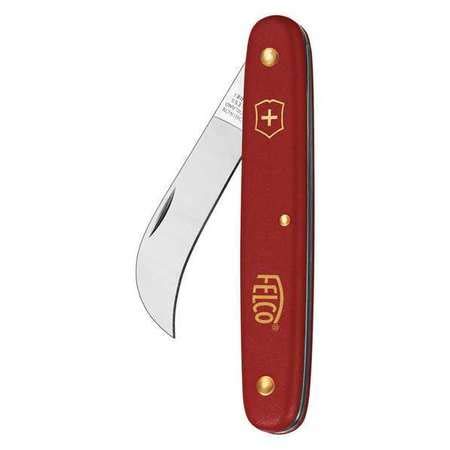 FELCO grafting and pruning knife in red with high-carbon steel blade for precise cuts