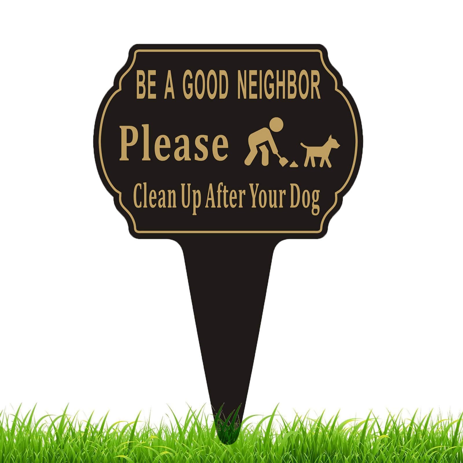 Felexdo Clean Up sign front view boosts yard visibility for polite reminders.
