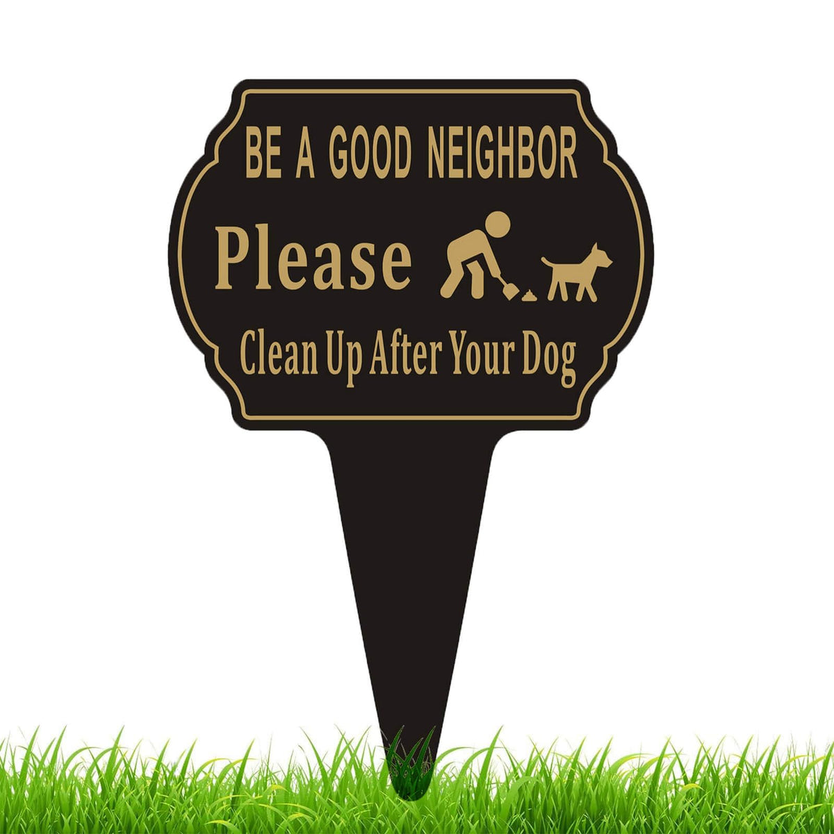 Felexdo Clean Up sign front view boosts yard visibility for polite reminders.