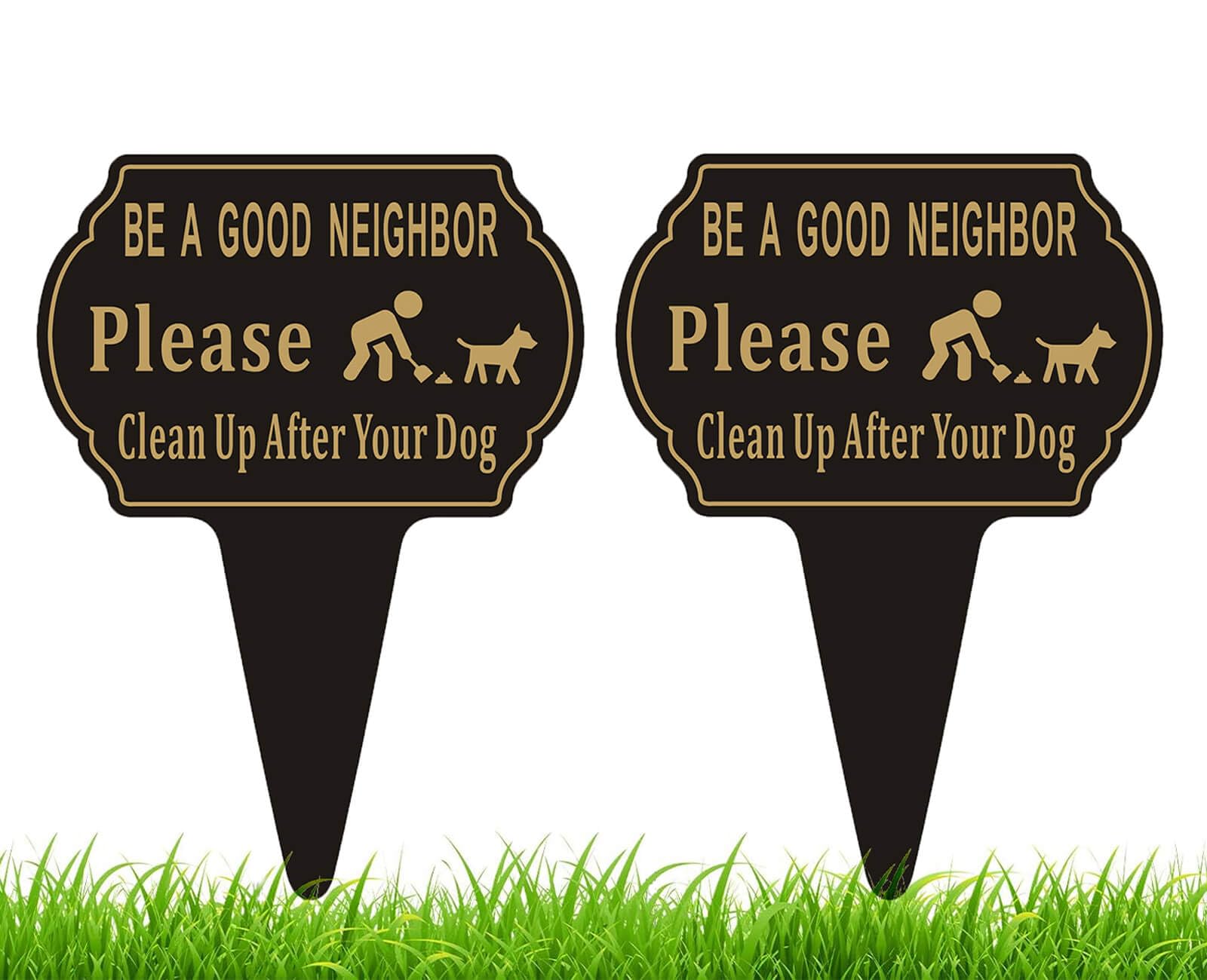 Felexdo Clean Up sign front view, durable aluminum for outdoor yard visibility.