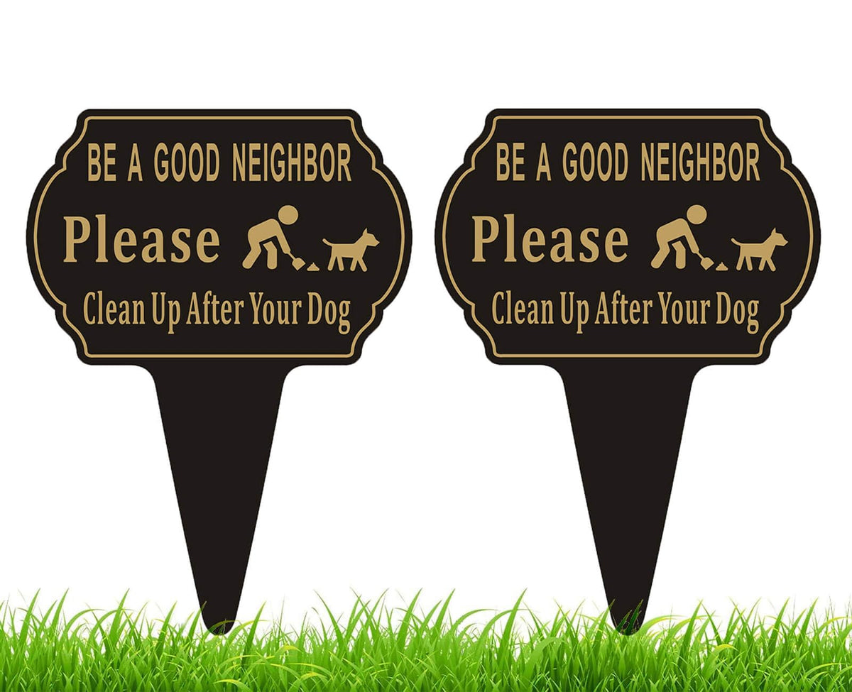 Felexdo Clean Up sign front view, durable aluminum for outdoor yard visibility.