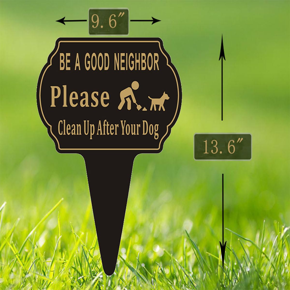 Felexdo Clean Up sign side angle, two-sided visibility for both walking paths.