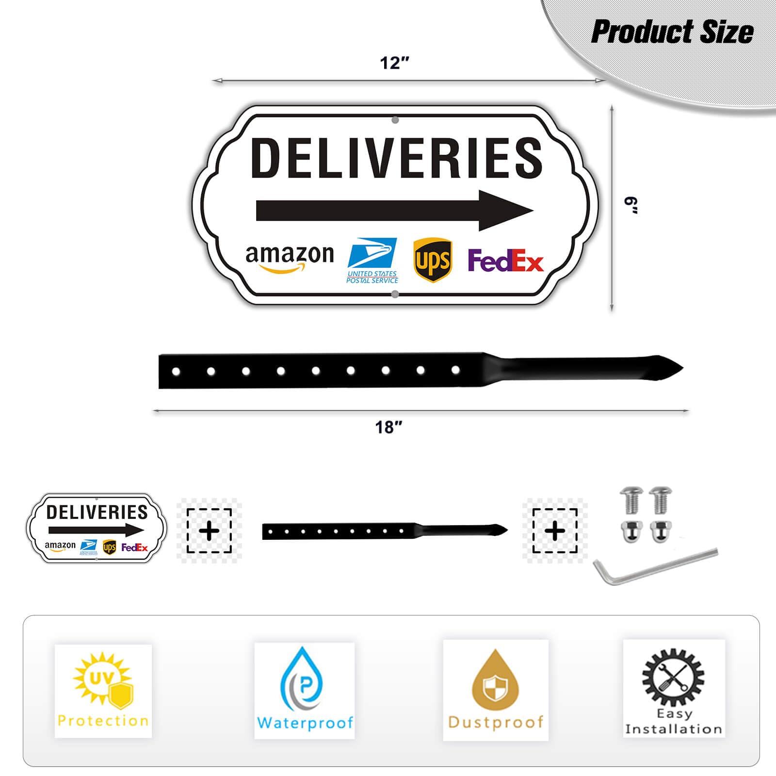 Felexdo 18 inch steel stake supports sturdy outdoor display