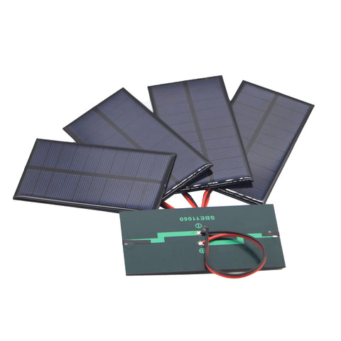FellDen Micro Solar Panels 5-pack with wire for easy DIY power projects.