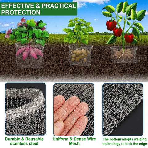 Femitu 304 stainless steel root guard highlights rust resistance.