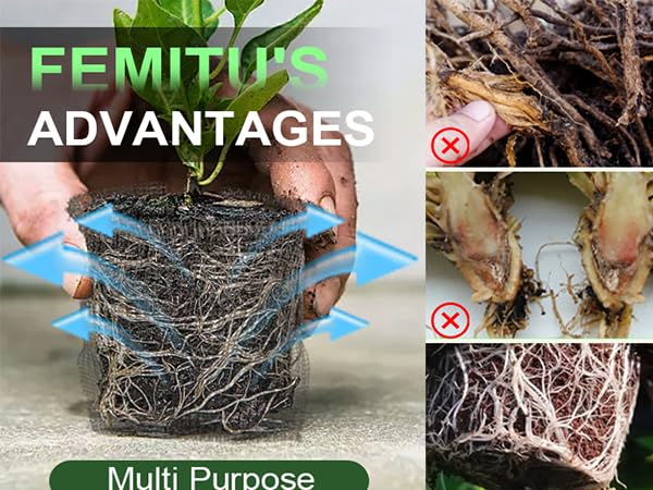 Femitu baskets protect vegetables, tubers, fruit trees and flowers.
