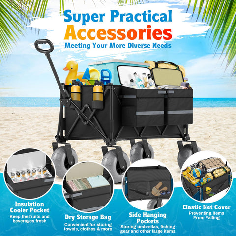 Femotic wagon with removable insulated cooler bag for drinks and snacks