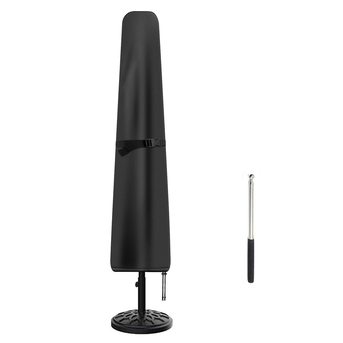 Femuar patio umbrella cover shows 9ft dimensions for a full-size market umbrella.