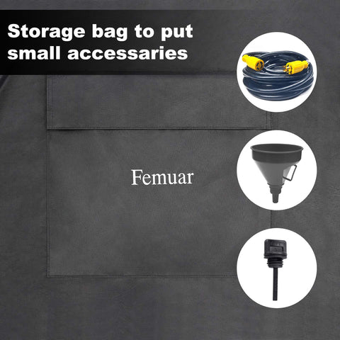 Femuar cover with large storage pocket for cords and small accessories