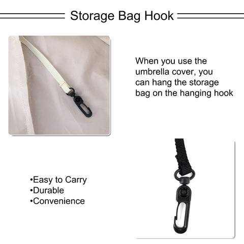 Femuar cover's wind-resistant strap keeps the parasol secure during windy days.