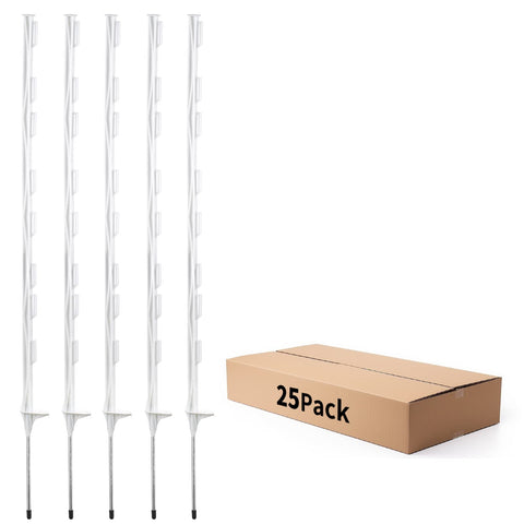 FENCE SHOCK FENSMILE 48-inch post with step-in flange for quick ground setup