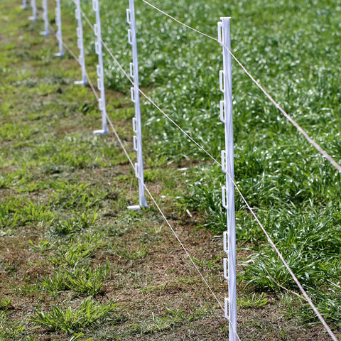 FENCE SHOCK FENSMILE eight clip heights illustrated on post