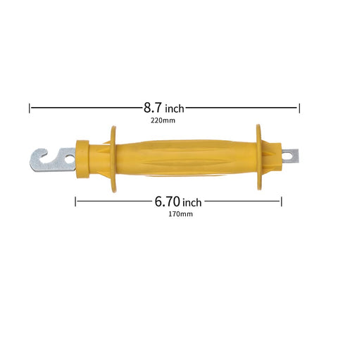 FENCE SHOCK five-pack yellow gate handles for durable fencing solution.