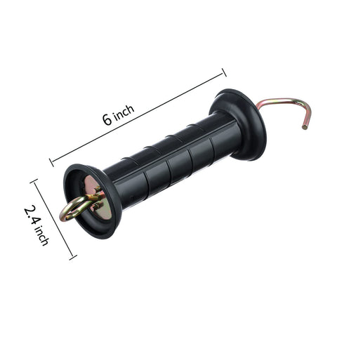 FENCE SHOCK impact-resistant plastic gate handle shows rugged performance in harsh weather.