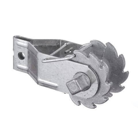 Fence Shock wire ratchet tensioner keeps wires secure during grazing rotations.