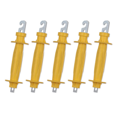 FENCE SHOCK yellow rubber gate handle with insulated grip for electric fences.